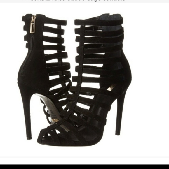 SCHUTZ Shoes - Schutz Faisa black suede caged heels